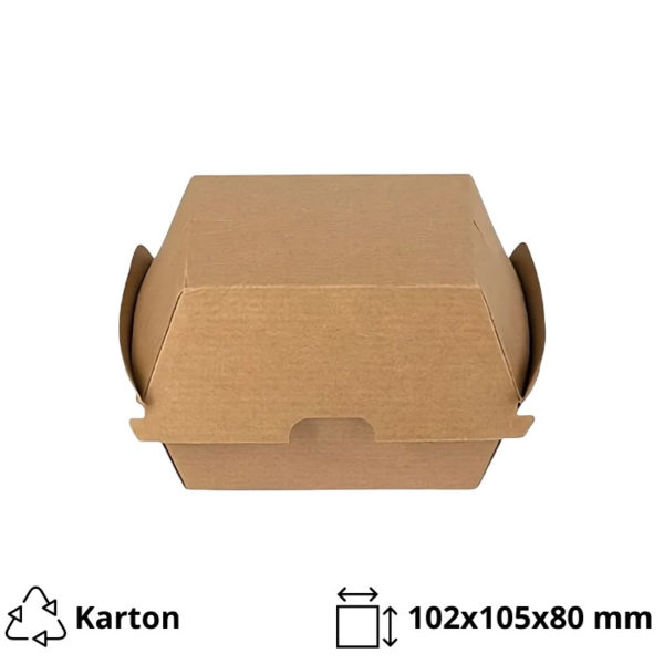 Burger embalaža 102x105x80 mm kraft 50 kos
