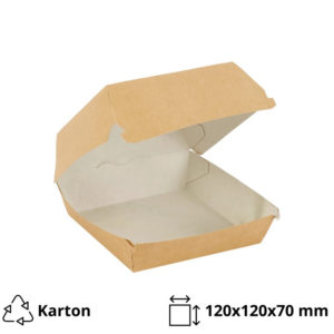 Burger embalaža 120x120x70 mm kraft 50 kos