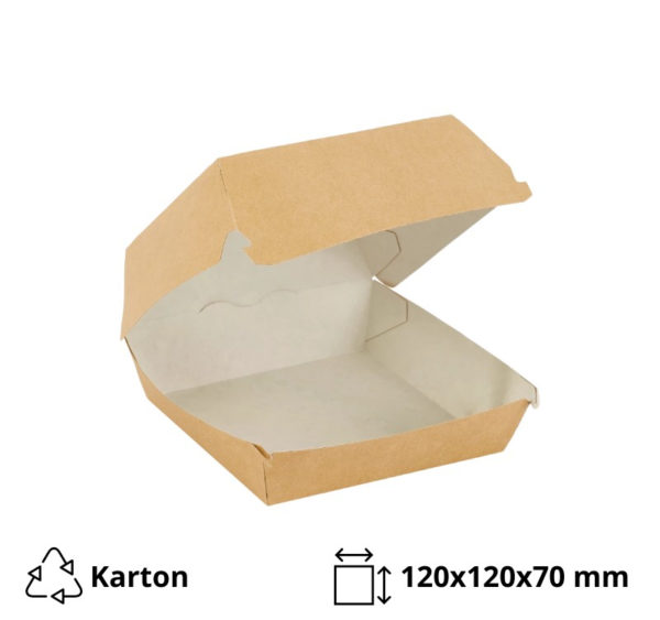 Burger embalaža 120x120x70 mm kraft 50 kos