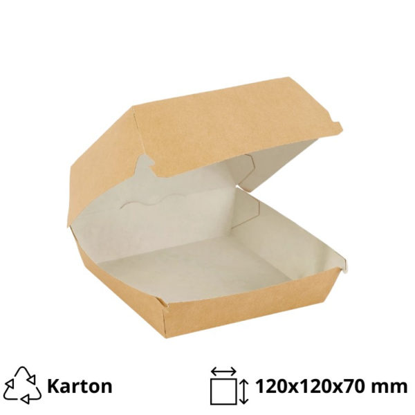 Burger embalaža 120x120x70 mm kraft 50 kos