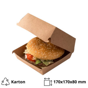 Burger embalaža 170x170x80 mm kraft/kraft 100 kos