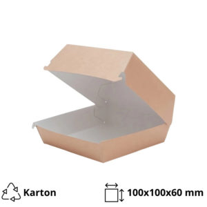Burger embalaža ECO BURGER 100x100x60 mm kraft 50 kos