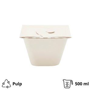 Posoda PULP Sabert 130х130х70mm, 500ml kraft 150 kos