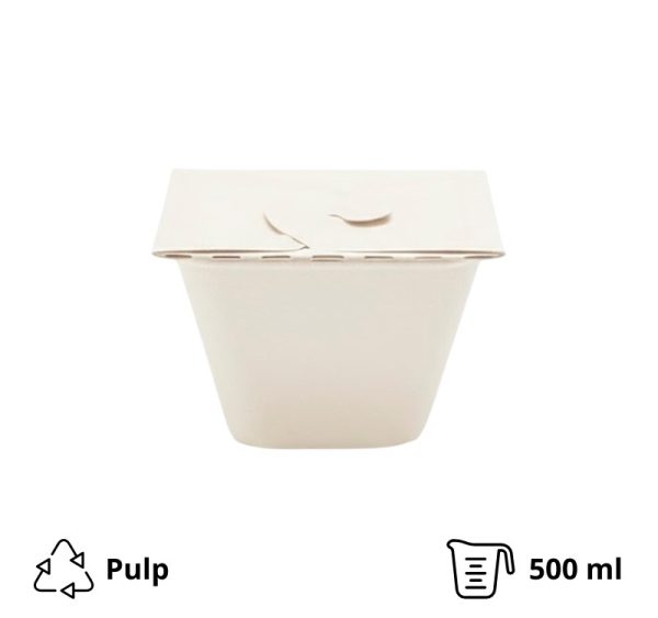 Posoda PULP Sabert 130х130х70mm, 500ml kraft 150 kos