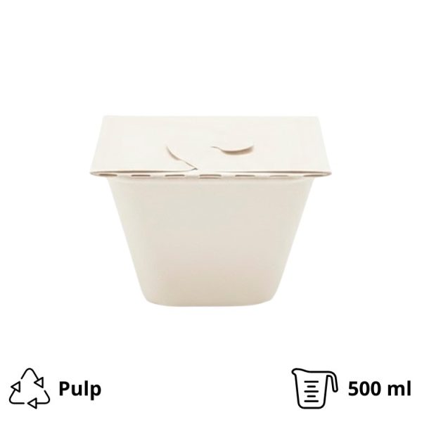 Posoda PULP Sabert 130х130х70mm, 500ml kraft 150 kos