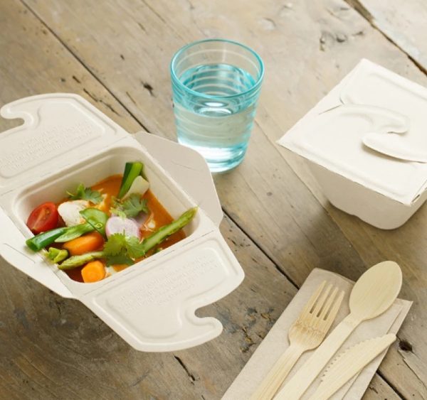 Posoda PULP Sabert 130х130х70mm, 500ml kraft 150 kos