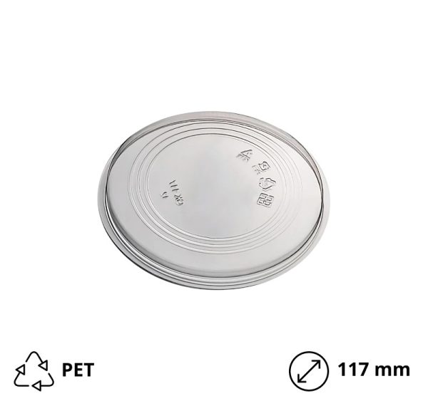 Pokrov PET d=117 mm (za posodico 250,350,500,700-750 ml)  50 kos