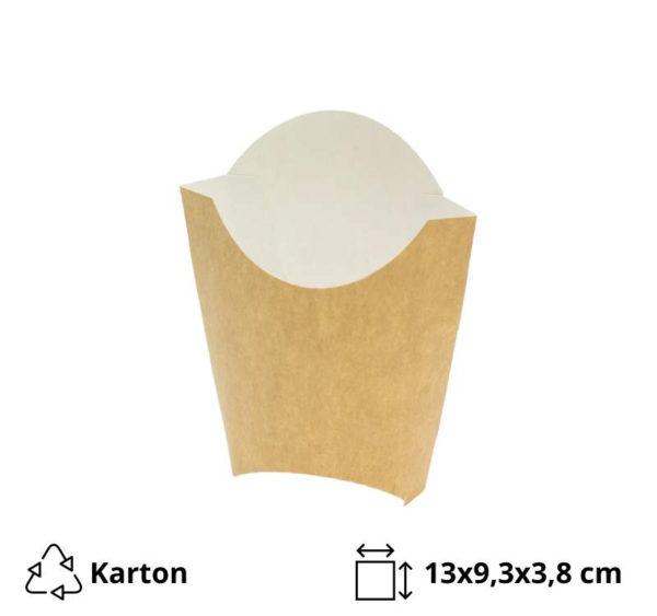 Žepek za krompirček Fry Pack 130x93x38 mm, kraft (L) 50 kos