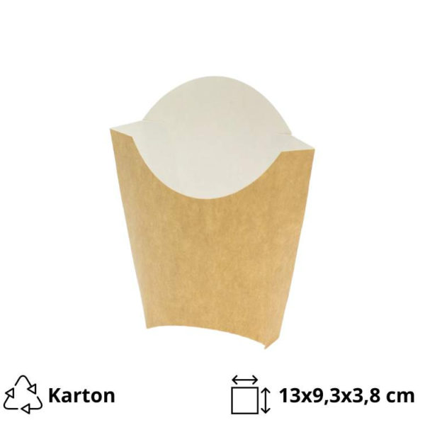 Žepek za krompirček Fry Pack 130x93x38 mm, kraft (L) 50 kos