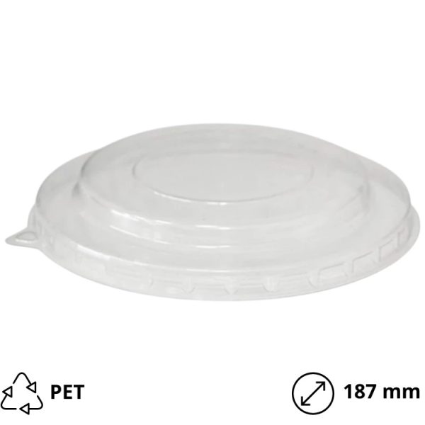 Pokrov PET za papirnato posodo 1000 ml d=187 mm 25 kos