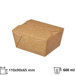 Papirnata posoda Fold Box 600 ml 110x90x65 mm kraft 25 kos