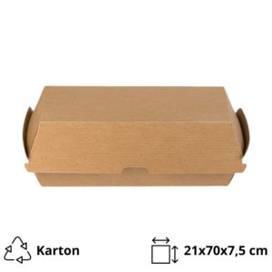 Embalaža HOT-DOG BIO 210x70x75 mm kraft 50 kos