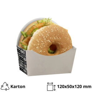 Burger/Bagel embalaža 120x50x120mm, Black&White 50 kos