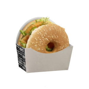 Burger/Bagel embalaža 120x50x120mm, Black&White 50 kos