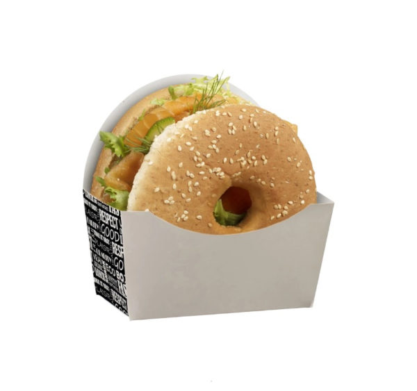 Burger/Bagel embalaža 120x50x120mm, Black&White 50 kos