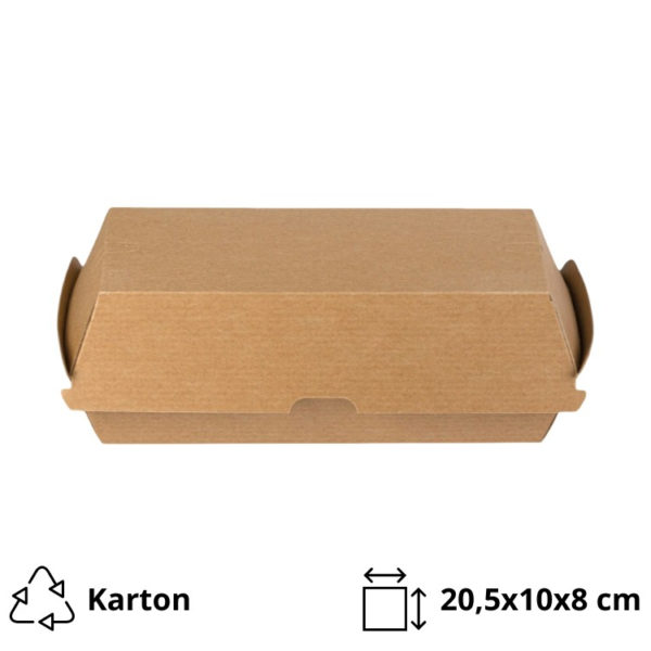 Embalaža Fast Food BIO kraft 205x100x80 mm 100 kos