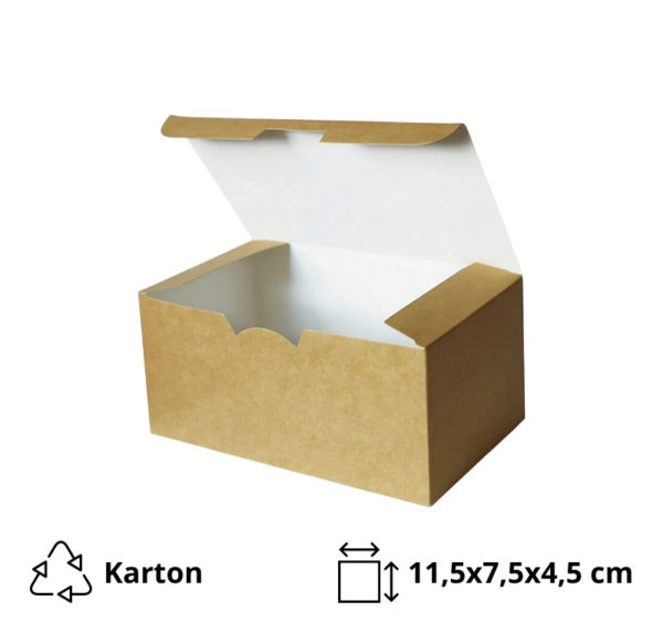 Papirnata posoda TAKE AWAY 115x75x45 mm kraft 50 kos