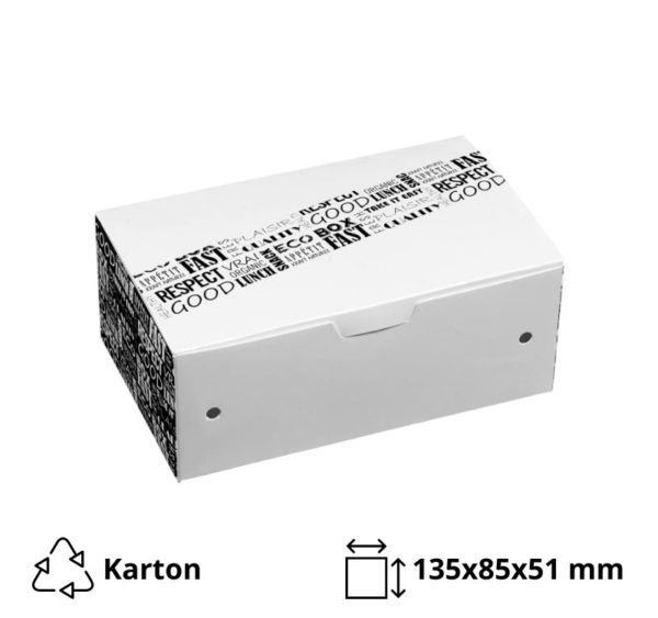 Papirnata posoda 135x85x51 mm, Black&White 50 kos