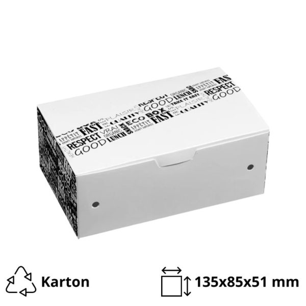 Papirnata posoda 135x85x51 mm, Black&White 50 kos