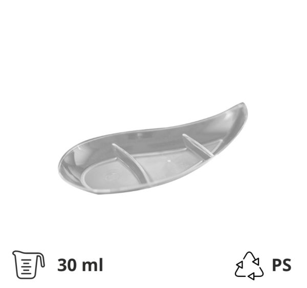 Finger food posodica PS 30 ml 120 mm Vejica prozorna 50 kos