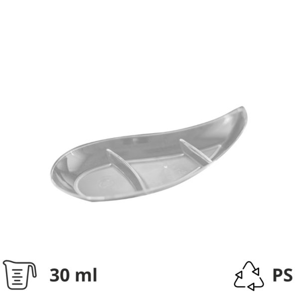 Finger food posodica PS 30 ml 120 mm Vejica prozorna 50 kos