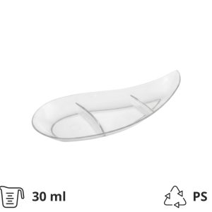 Finger food posodica PS 30 ml 120 mm Vejica prozorna 50 kos