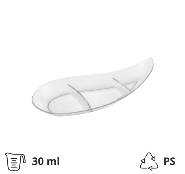 Finger food posodica PS 30 ml 120 mm Vejica prozorna 50 kos