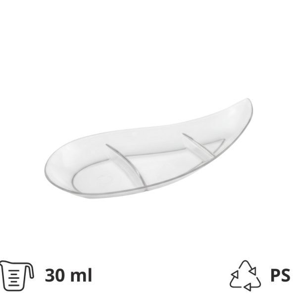 Finger food posodica PS 30 ml 120 mm Vejica prozorna 50 kos