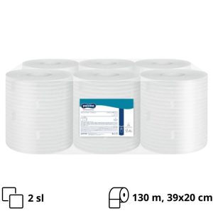 Papirnate brisače 2 sl 130m h=39cm bele centralno izvlačenje s perforacijo (list 39x20cm) Cellulose Paloma 6 rol