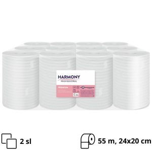 Papirnate brisače Paloma 2 sl 55 m, list 24×20 cm, centralno izvlačenje s perforacijo, bele 12 rol