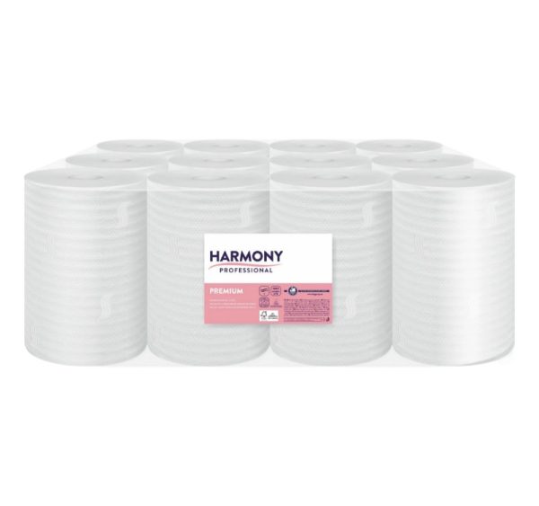 Papirnate brisače Paloma 2 sl 55 m, list 24×20 cm, centralno izvlačenje s perforacijo, bele 12 rol