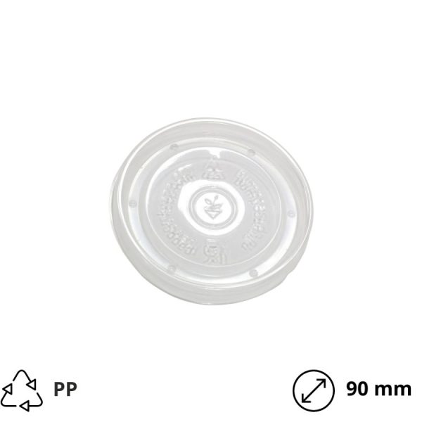 Pokrov PP za papirtano posodo 300 ml d=90 mm prozoren 50 kos