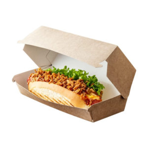 Burger/hotdog embalaža 260х100х60 mm kraft 50 kos