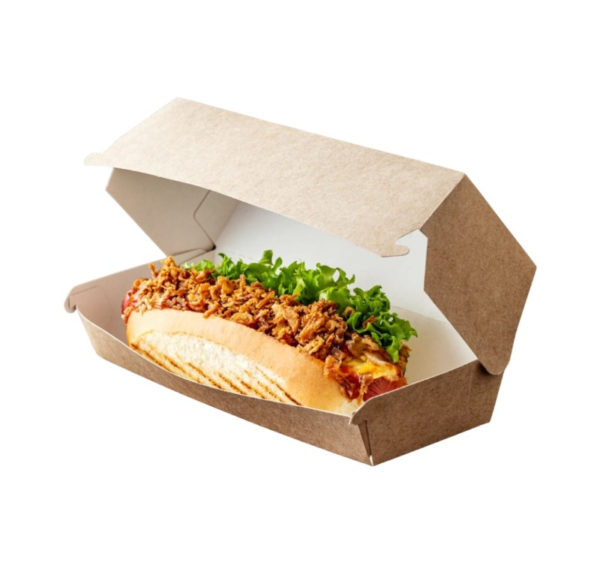 Burger/hotdog embalaža 260х100х60 mm kraft 50 kos