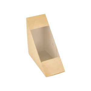 Sendvič embalaža z oknom ECO SANDWICH 130x130x60 mm kraft 50 kos