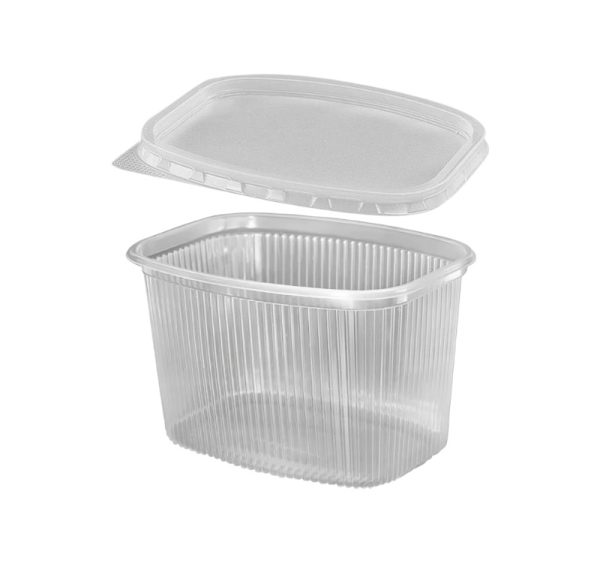 Posodica PP 750 ml 139x102x90mm prozorna, s pokrovom, 50 kos (komplet)