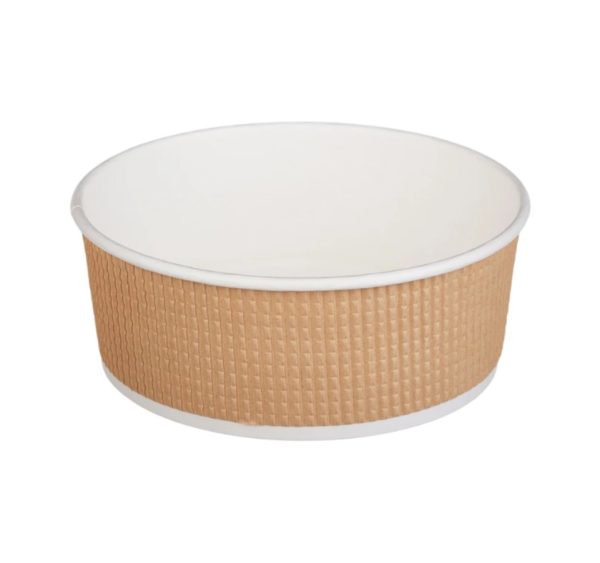 Papirnata posoda Tambien ECO 1090 ml d=166 mm h=65 mm kraft, pikčasta , brez pokrova [25 kos/pak]