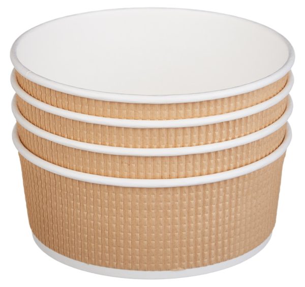 Papirnata posoda Tambien ECO 1090 ml d=166 mm h=65 mm kraft, pikčasta , brez pokrova [25 kos/pak]