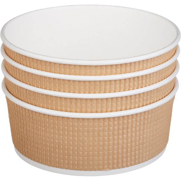 Papirnata posoda Tambien ECO 1090 ml d=166 mm h=65 mm kraft, pikčasta , brez pokrova [25 kos/pak]