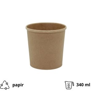 Papirnata posoda Tambien ECO 340 ml d=90 mm h=85 mm kraft, brez pokrova [25 kos/pak]