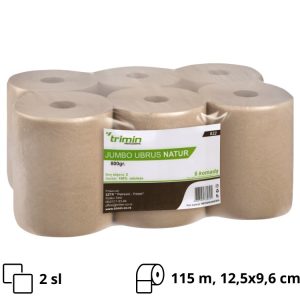 Papirnate brisače v roli 2 sl 115 m Natur [6 kos/pak]