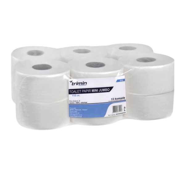 Toaletni papir v roli 2 sl 115 m bele [12 kos/pak]