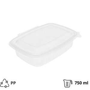Posodica s pokrovom РР 750 ml 185×135х55 mm prozorna [50 kos/pak]