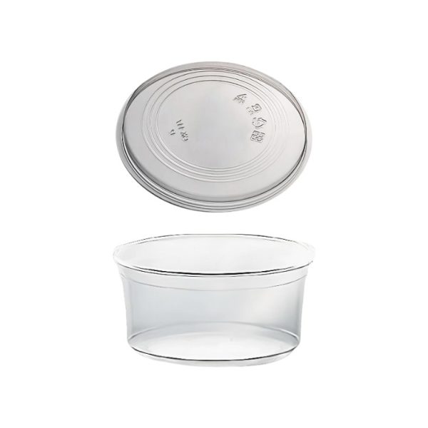 Posodica PET 350ml DELI d=117mm, h=55mm prozorna, s pokrovom, 50 kos (komplet)