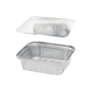 Alu posodica s pokrovom 435 ml 146x121x40 mm 100 kos (komplet)