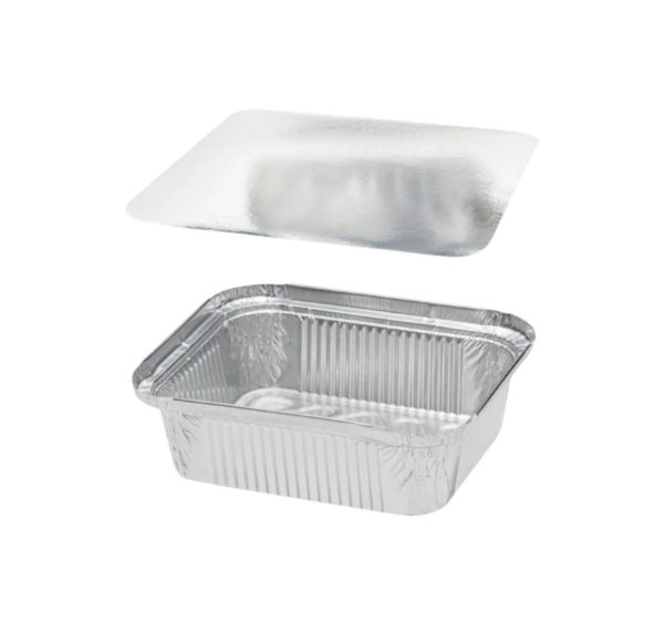 Alu posodica s pokrovom 435 ml 146x121x40 mm 100 kos (komplet)