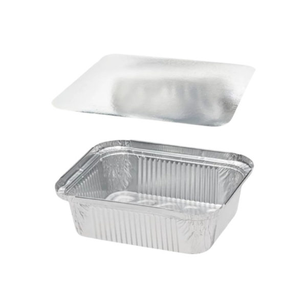 Alu posodica s pokrovom 435 ml 146x121x40 mm 100 kos (komplet)