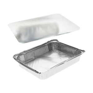 Alu posodica s pokrovom 3180 ml 322x255x51 mm 100 kos