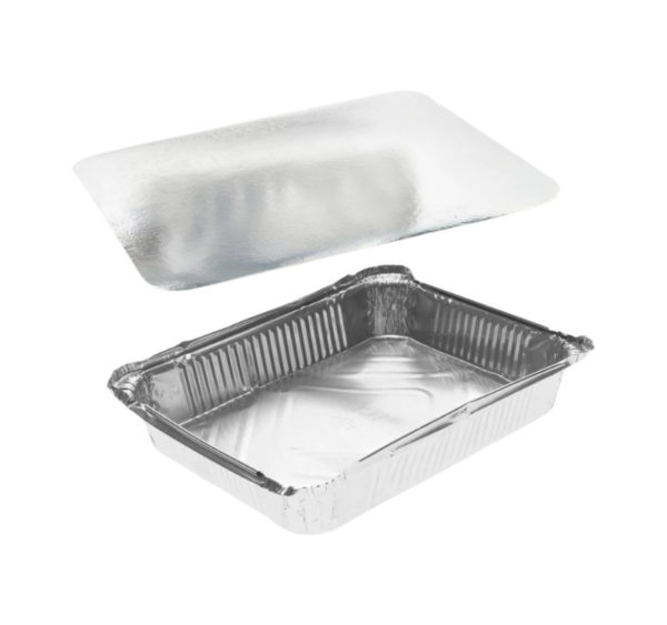 Alu posodica s pokrovom 3180 ml 322x255x51 mm 100 kos