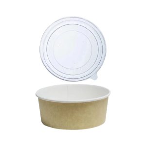 Papirnata posoda 750 ml d=150 mm h=60 mm kraft, s pokrovom 50 kos (komplet)